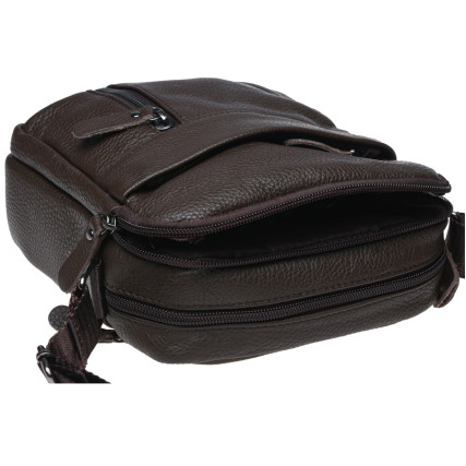 Мужская кожаная сумка Borsa Leather коричневая K11027-brown – Фото 4