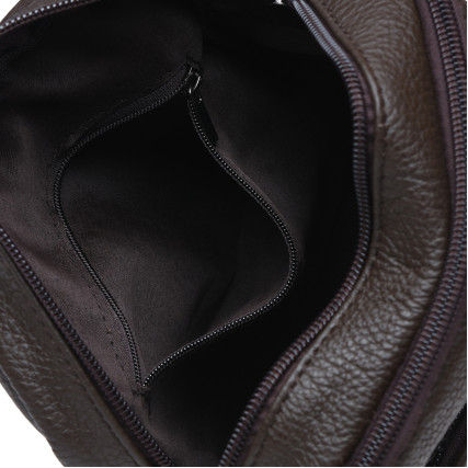 Мужская кожаная сумка Borsa Leather коричневая K11027-brown – Фото 5
