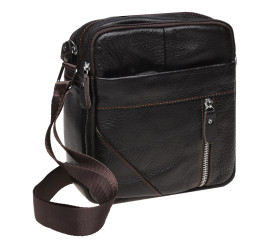 Мужская кожаная сумка Borsa Leather коричневая K11027-d.brown