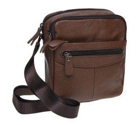 Мужская кожаная сумка Borsa Leather коричневая K11029-brown