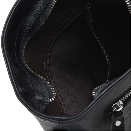 Мужская кожаная сумка Borsa Leather черная k15003-2-black – Фото 4