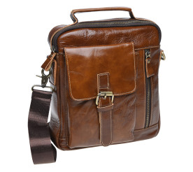 Мужская кожаная сумка Borsa Leather коричневая K15027-brown