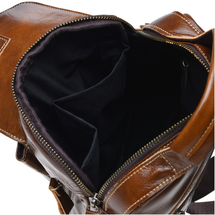 Мужская кожаная сумка Borsa Leather коричневая K15027-brown – Фото 5