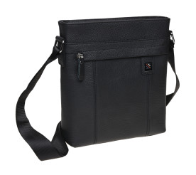 Мужская кожаная сумка Borsa Leather черная k15501-black