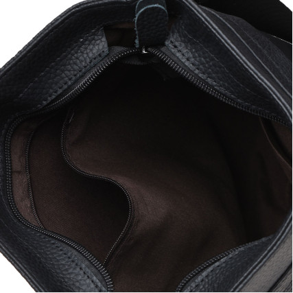 Мужская кожаная сумка Borsa Leather черная k15501-black – Фото 4