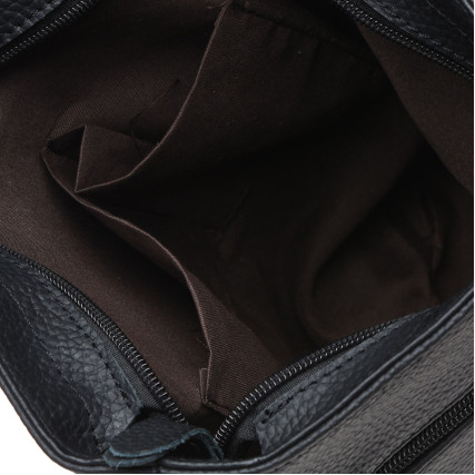 Мужская кожаная сумка Borsa Leather черная k15501-black – Фото 5