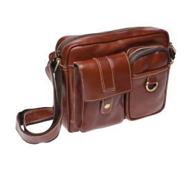 Мужская кожаная сумка Borsa Leather коричневая K16211-brown