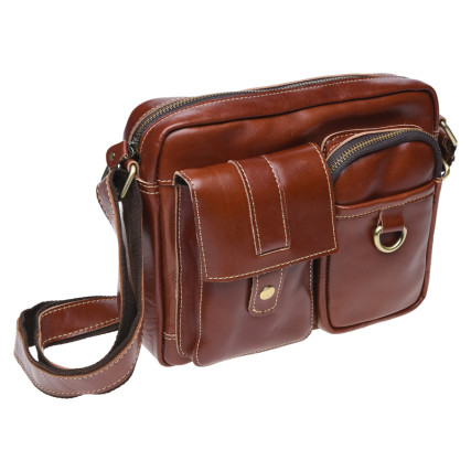 Мужская кожаная сумка Borsa Leather коричневая K16211-brown – Фото 1
