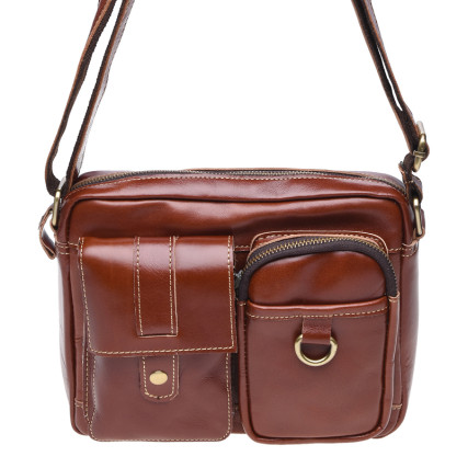 Мужская кожаная сумка Borsa Leather коричневая K16211-brown – Фото 2