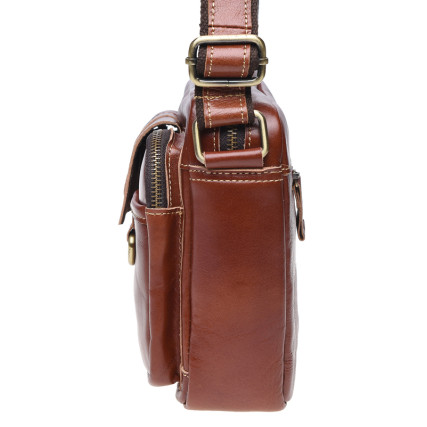 Мужская кожаная сумка Borsa Leather коричневая K16211-brown – Фото 4