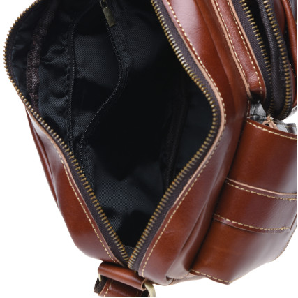 Мужская кожаная сумка Borsa Leather коричневая K16211-brown – Фото 5
