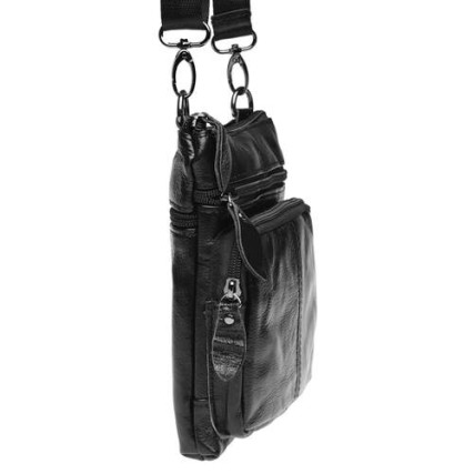 Мужская кожаная сумка Keizer черная K1701-black – Фото 4