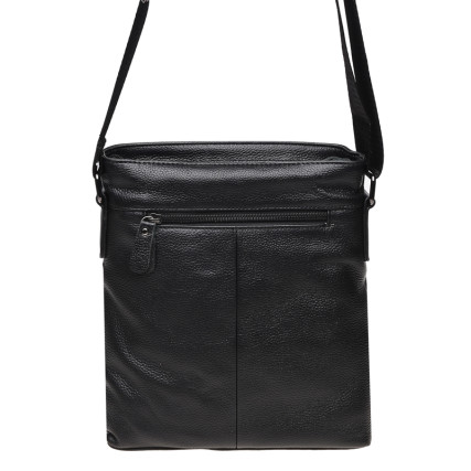 Мужская кожаная сумка Borsa Leather черная K17801-black – Фото 3