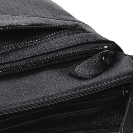 Мужская кожаная сумка Borsa Leather черная K17801-black – Фото 4