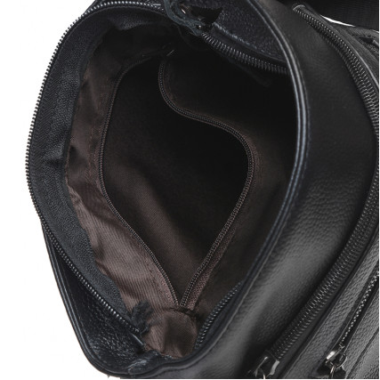 Мужская кожаная сумка Borsa Leather черная K17801-black – Фото 5