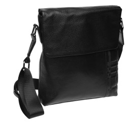 Мужская кожаная сумка Borsa Leather черная k19137-black