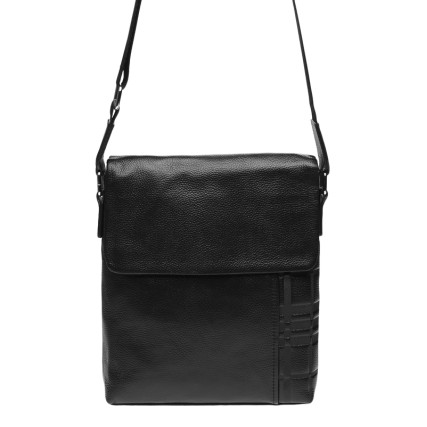 Мужская кожаная сумка Borsa Leather черная k19137-black – Фото 2