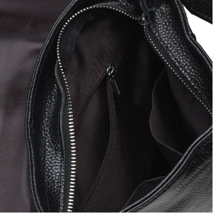 Мужская кожаная сумка Borsa Leather черная k19137-black – Фото 5