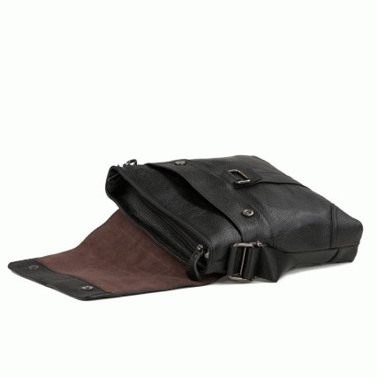 Сумка через плечо кожаная Bexhill черная M38-1712A – Фото 3
