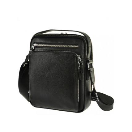 Мужская кожаная сумка TIDING BAG черная M5608-1A – Фото 6