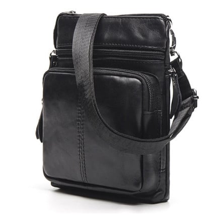 Мужская кожаная сумка Buffalo Bags черная M701A – Фото 2