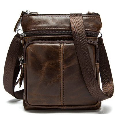 Мужская кожаная сумка Buffalo Bags коричневая M701C – Фото 1