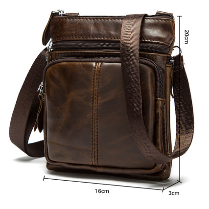 Мужская кожаная сумка Buffalo Bags коричневая M701C – Фото 5