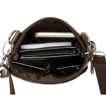 Мужская кожаная сумка Buffalo Bags коричневая M701C – Фото 7