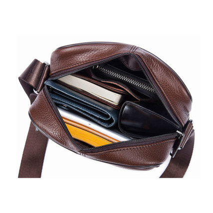 Мужская кожаная сумка Buffalo Bags черная M7602A – Фото 5