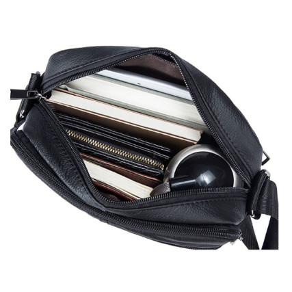 Мужская кожаная сумка Buffalo Bags черная M7604A – Фото 4