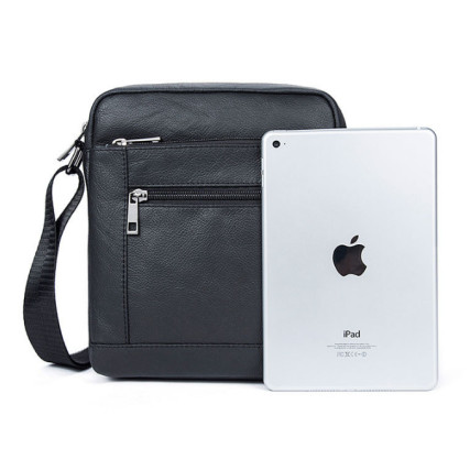 Мужская кожаная сумка Buffalo Bags черная M7604A – Фото 7