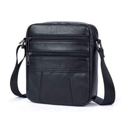 Мужская кожаная сумка Buffalo Bags черная M7705A – Фото 2