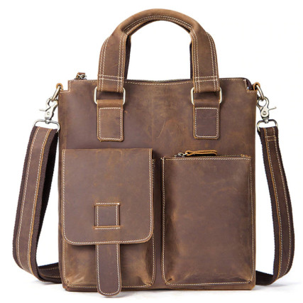 Мужская кожаная сумка Buffalo Bags коричневая M7711R – Фото 1