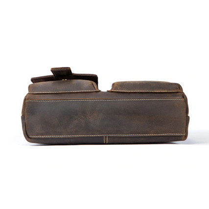 Мужская кожаная сумка Buffalo Bags коричневая M7711R – Фото 4