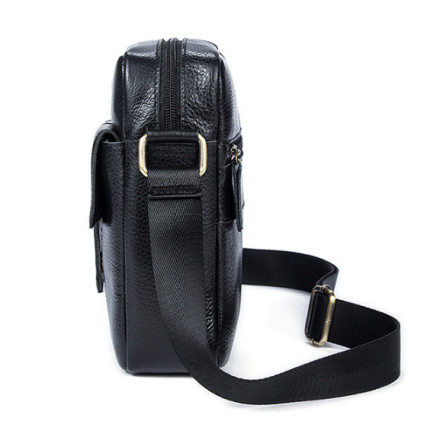Мужская кожаная сумка Buffalo Bags черная M7717A – Фото 2