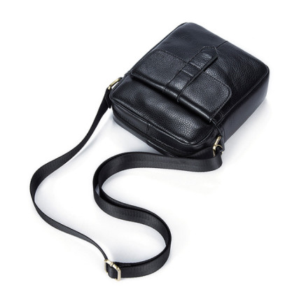 Мужская кожаная сумка Buffalo Bags черная M7717A – Фото 4
