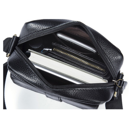 Мужская кожаная сумка Buffalo Bags черная M7717A – Фото 6