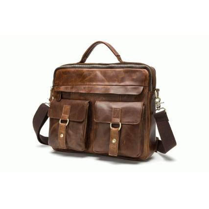 Мужская кожаная сумка Buffalo Bags коричневая M8001C – Фото 2