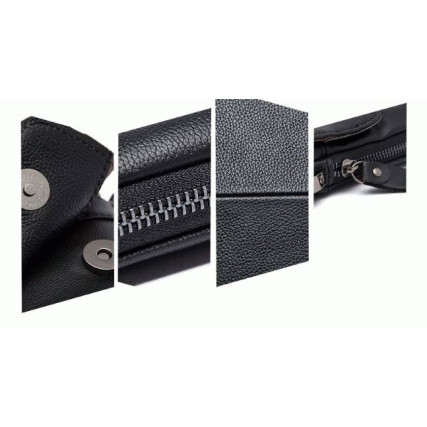Мужская кожаная сумка Buffalo Bags черная M8006A – Фото 4
