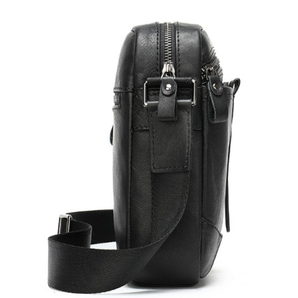 Мужская кожаная сумка Buffalo Bags черная M8033A – Фото 4