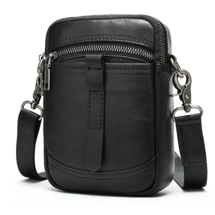 Мужская кожаная сумка Buffalo Bags черная M8049A – Фото 3