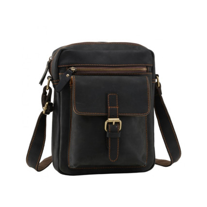 Мужская кожаная сумка TIDING BAG черная NM15-1783A – Фото 2