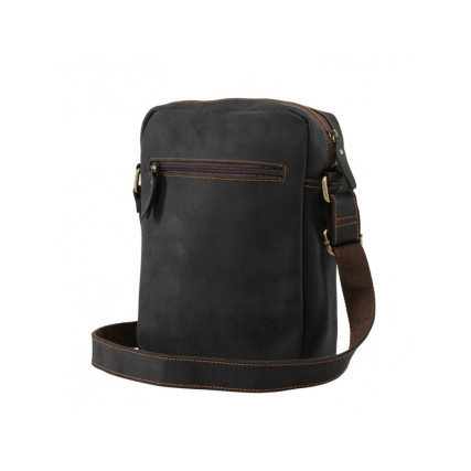 Мужская кожаная сумка TIDING BAG черная NM15-1783A – Фото 3