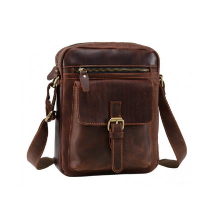 Мужская кожаная сумка TIDING BAG коричневая NM15-1783B – Фото 2