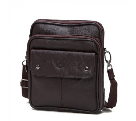 Мужская сумка через плечо HD Leather коричневая NM24-308C