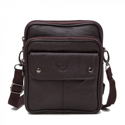 Мужская сумка через плечо HD Leather коричневая NM24-308C – Фото 2