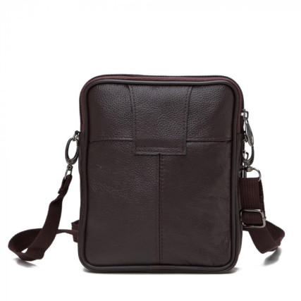 Мужская сумка через плечо HD Leather коричневая NM24-308C – Фото 3