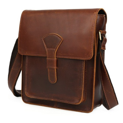 Мессенджер кожаный BUFFALO BAGS коричневый T1112B-1 – Фото 3