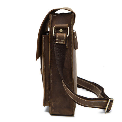 Мессенджер кожаный BUFFALO BAGS коричневый T1112B-1 – Фото 7