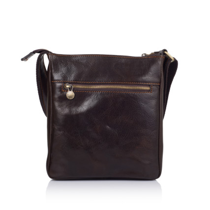 Кожаная сумка-мессенджер Virginia Conti (Италия) коричневая VCm01278/141300brown – Фото 3